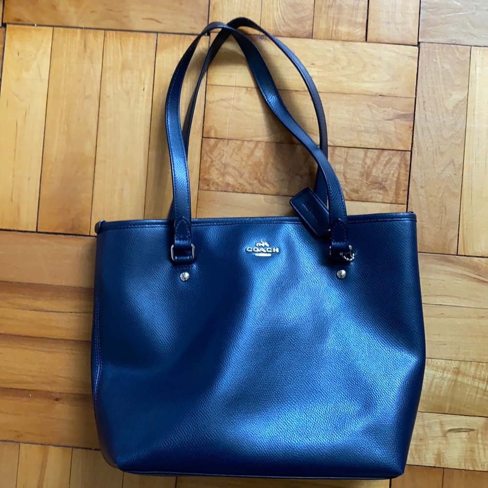 Coach Navy Blue Handbag with straps